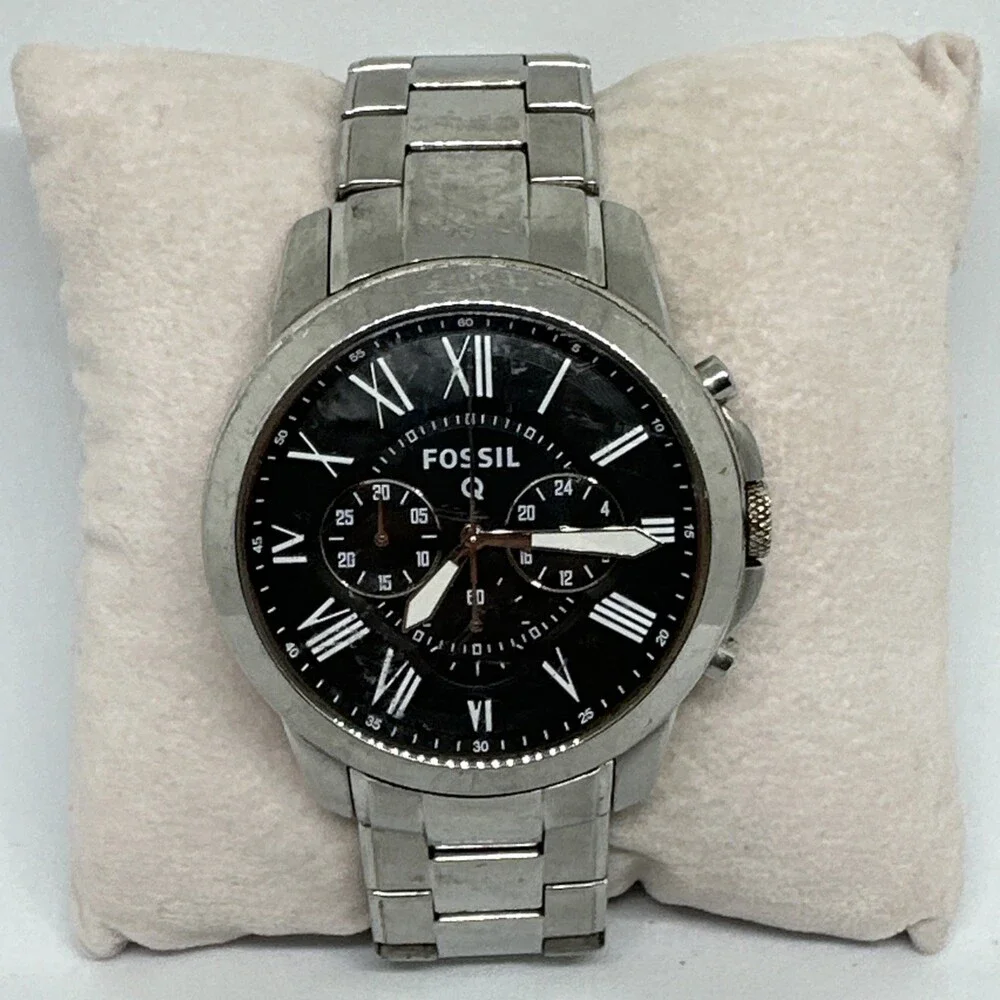 Fossil NDW1 Men's Silver Stainless Steel Analog Dial Quartz Wrist Watch HME514